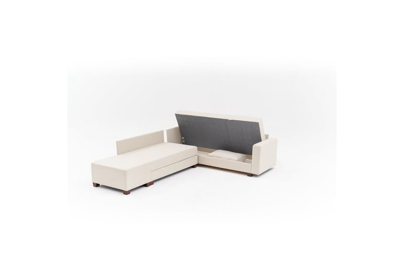 Sufian Hjørne sovesofa 4 personers - Cremevhid - Møbler - Sofaer - Sovesofaer