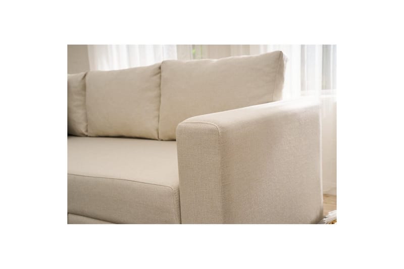 Sufian Hjørne sovesofa 4 personers - Cremevhid - Møbler - Sofaer - Sovesofaer