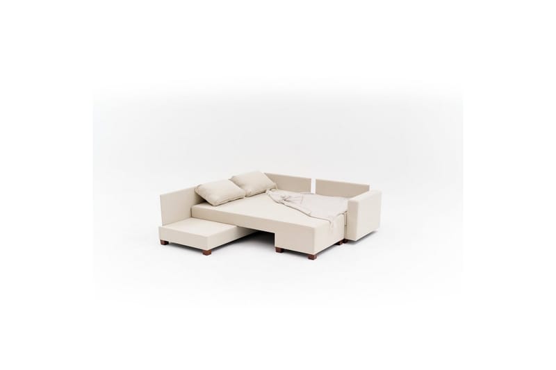 Sufian Hjørne sovesofa 4 personers - Cremevhid - Møbler - Sofaer - Sovesofaer
