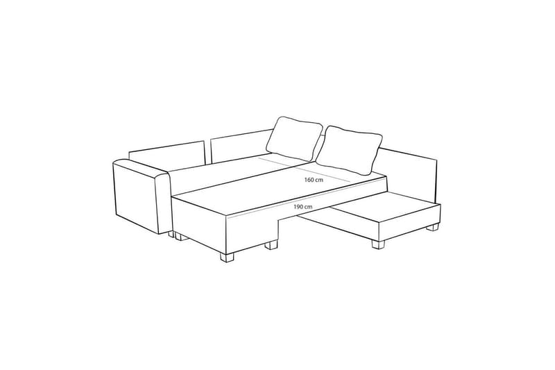 Sufian Hjørne sovesofa 4 personers - Brun - Møbler - Sofaer - Sovesofaer
