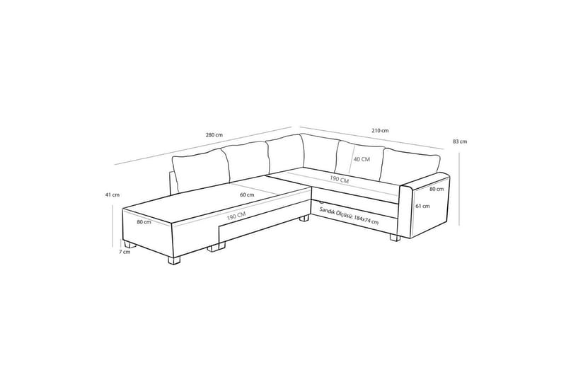 Sufian Hjørne sovesofa 4 personers - Brun - Møbler - Sofaer - Sovesofaer