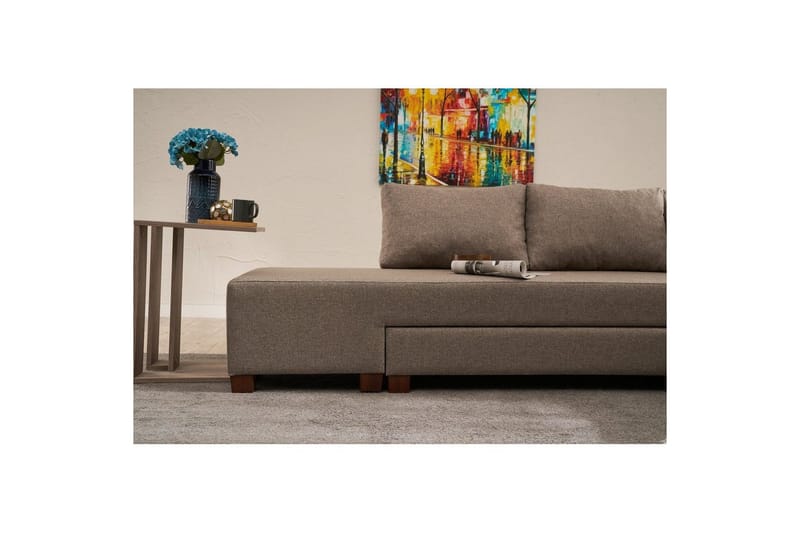Sufian Hjørne sovesofa 4 personers - Brun - Møbler - Sofaer - Sovesofaer