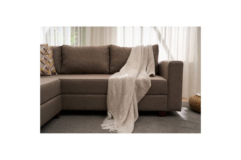 Sufian Hjørne sovesofa 4 personers - Brun - Møbler - Sofaer - Sovesofaer