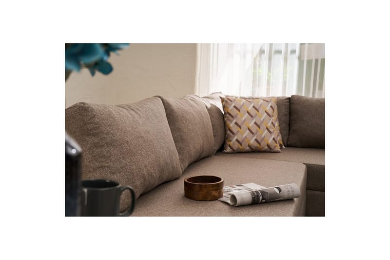 Sufian Hjørne sovesofa 4 personers - Brun - Møbler - Sofaer - Sovesofaer