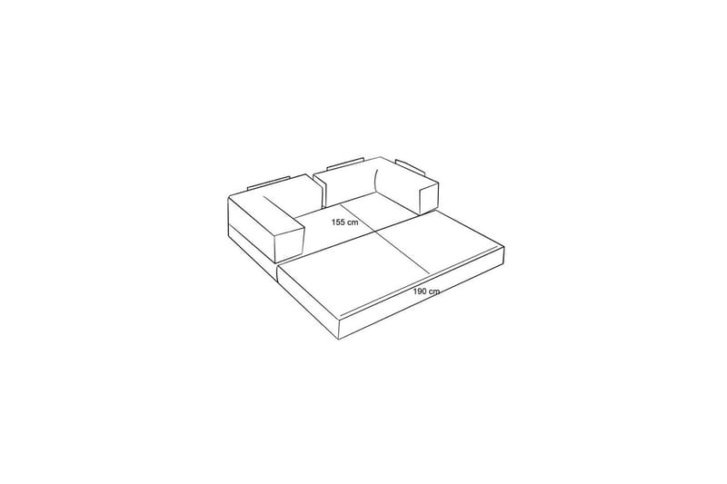 Sufian hjørne sovesofa med Divan 2 personers - Orange - Møbler - Sofaer - Sovesofaer