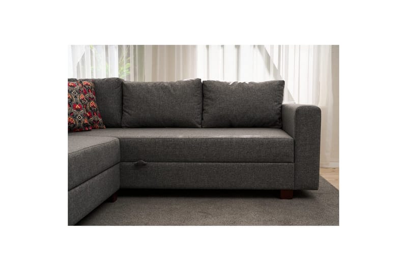 Sufian Soffa med Chaiselong 4-sits - Grafitgrå - Møbler - Sofaer - Sovesofaer