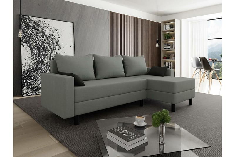 Summerhill 3-personers Hjørnesofa - Mørkegrå - Møbler - Sofaer - Sovesofaer