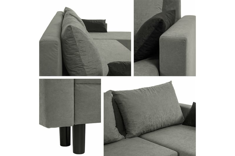 Summerhill 3-personers Hjørnesofa - Sort - Møbler - Sofaer - Sovesofaer