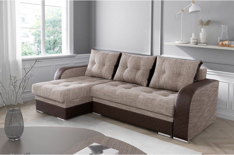 Sydney Hjørnesofa - Brun/Grå - Møbler - Sofaer - Sovesofaer