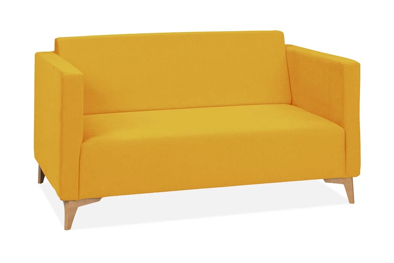 Szafir 2-Pers. Sofa 82x136 cm - Gul - Sovesofaer - 2 personers sovesofa - Velour sofaer