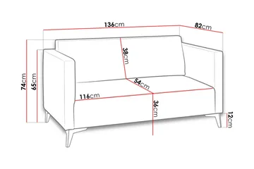 Szafir 2-Pers. Sofa 82x136 cm - Lyserød - Møbler - Sofaer - Sovesofaer