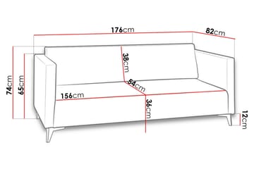 Szafir 3-Pers. Sofa 82x176 cm - Mørkeblå - Møbler - Sofaer - Sovesofaer