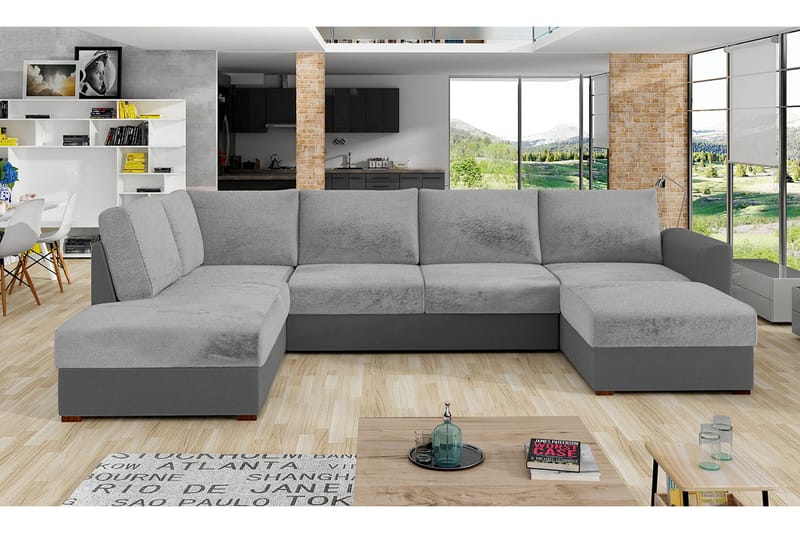 Taberk 3-personers Hjørnesovesofa - Grå - Møbler - Sofaer - Sovesofaer