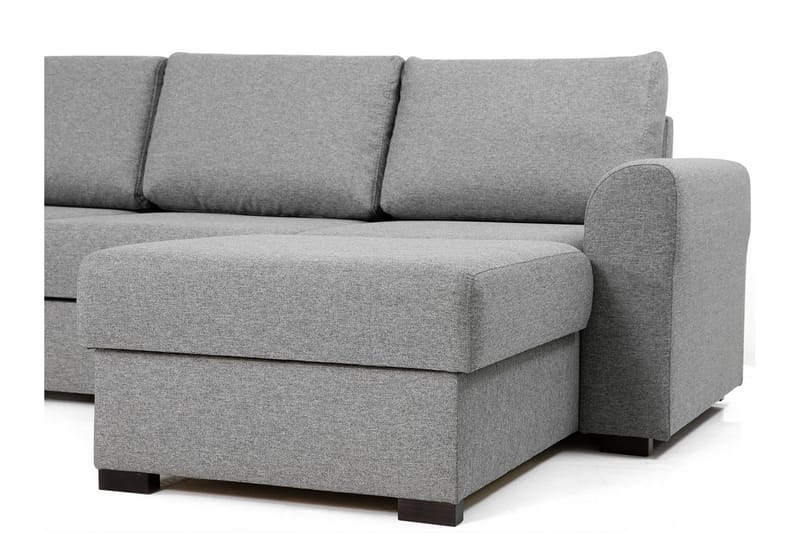 Taberk 3-personers Hjørnesovesofa - Grå - Sovesofaer - Sovesofa chaiselong - Velour sofaer