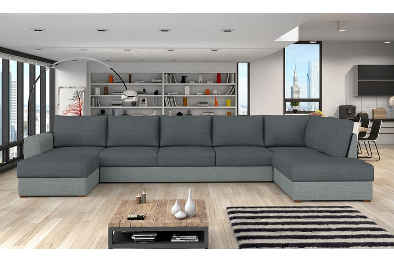 Taberk 4-personers Hjørnesovesofa Large - Grå - Møbler - Sofaer - Sovesofaer