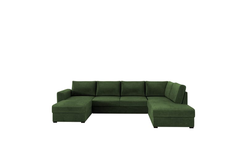 Taberk Sovesofa med Chaiselong og Dobbelt Chaiselong 4-personers i Chenille - Grøn - Møbler - Sofaer - Sovesofaer