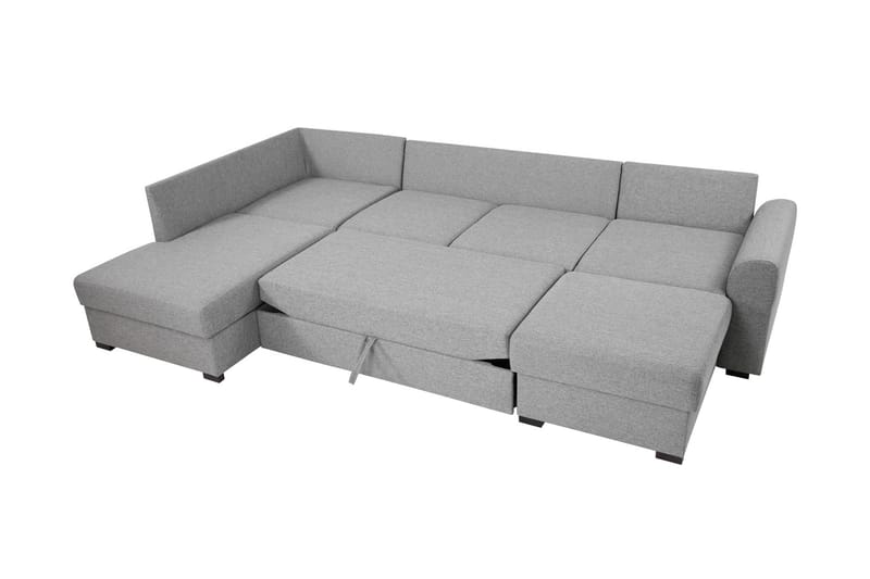 Taberk Sovesofa med Chaiselong og Dobbelt Chaiselong 4-personers i Bouclé - Grøn - Møbler - Sofaer - Sovesofaer