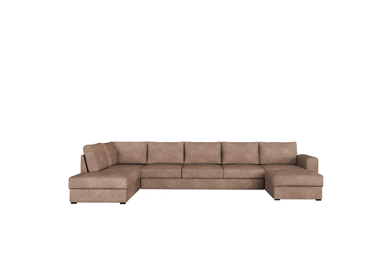 Taberk Sovesofa med Chaiselong og Dobbelt Chaiselong 5-personers i Bouclé, Rosa