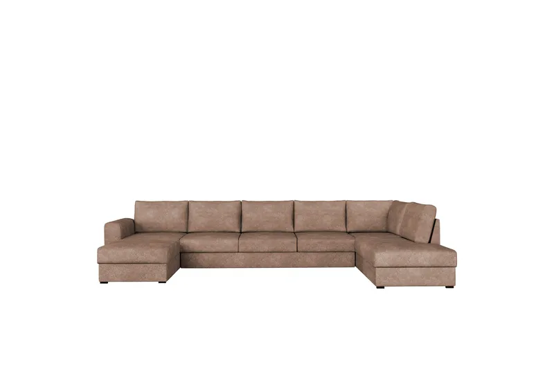 Taberk Sovesofa med Chaiselong og Dobbelt Chaiselong 5-personers i Bouclé - Rosa - Møbler - Sofaer - Sovesofaer