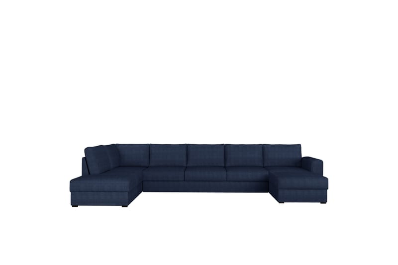 Taberk Sovesofa med Chaiselong og Dobbelt Chaiselong 5-personers i Chenille, Blå