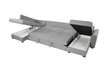 Taberk Sovesofa med Chaiselong og Dobbelt Chaiselong 5-personers i Bouclé - Grøn - Møbler - Sofaer - Sovesofaer