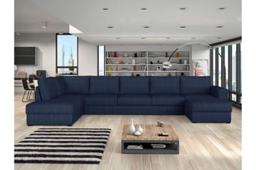 Taberk Sovesofa med Chaiselong og Dobbelt Chaiselong 5-personers i Chenille - Blå - Møbler - Sofaer - Sovesofaer