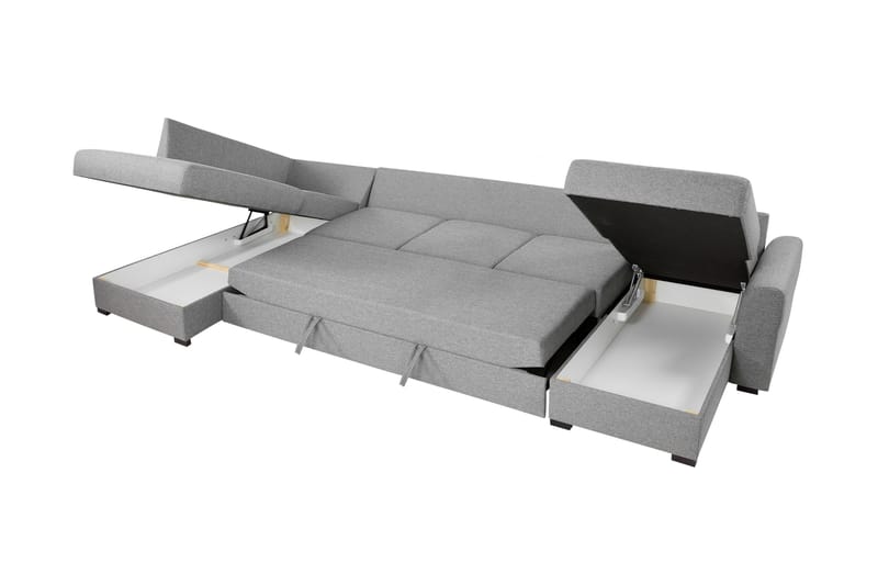 Taberk Sovesofa med Chaiselong og Dobbelt Chaiselong 5-personers i Bouclé - Grøn - Møbler - Sofaer - Sovesofaer