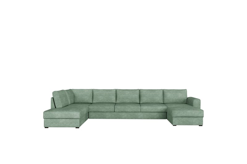 Taberk Sovesofa med Chaiselong og Dobbelt Chaiselong 5-personers i Bouclé - Grøn - Møbler - Sofaer - Sovesofaer