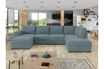 Taberk Sovesofa med Divan och Schäslong 4-sits - Grå - Møbler - Sofaer - Sovesofaer