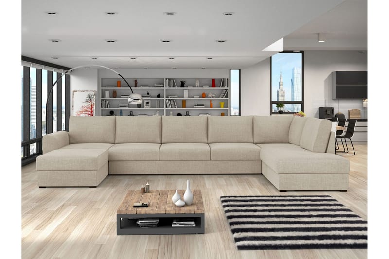 Taberk Sovesofa med Divan och Schäslong 5-sits - Beige - Møbler - Sofaer - Sovesofaer