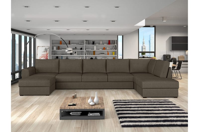 Taberk Sovesofa med Divan och Schäslong 5-sits - Brun - Møbler - Sofaer - Sovesofaer