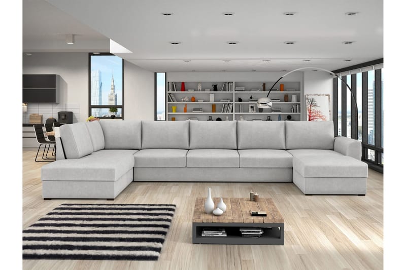 Taberk Sovesofa med Divan och Schäslong 5-sits - Grå - Møbler - Sofaer - Sovesofaer