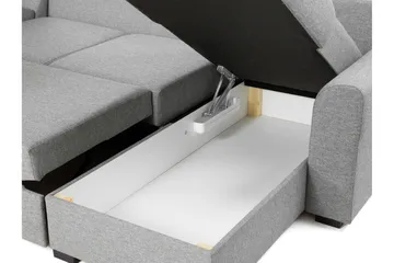 Taberk Sovesofa med Divan och Schäslong 5-sits - Grå - Møbler - Sofaer - Sovesofaer