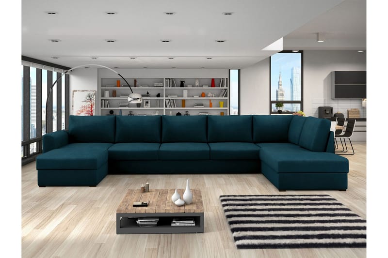 Taberk Sovesofa med Divan och Schäslong 5-sits - Marineblå - Møbler - Sofaer - Sovesofaer