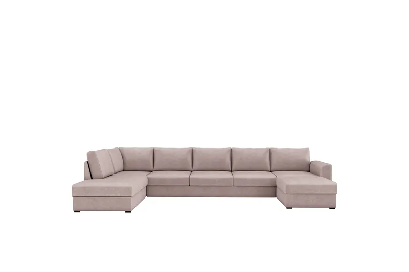 Taberk Sovesofa med Divan och Schäslong 5-sits, Rosa