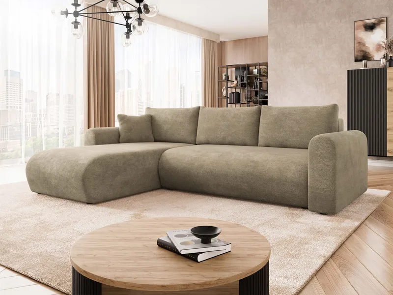 Tacon 3-personers sovesofa med chaiselong - beige - Møbler - Sofaer - Sovesofaer
