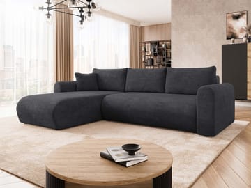 Tacon 3-personers sovesofa med chaiselong - sort - Møbler - Sofaer - Sovesofaer