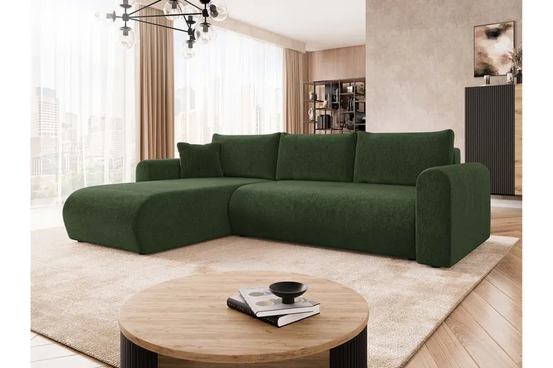 Tacon Sovesofa Med 3-Personers Divan - Grøn - Møbler - Sofaer - Sovesofaer