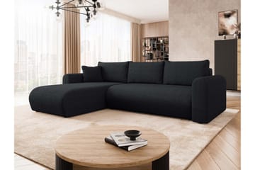 Tacon Sovesofa Med 3-Personers Divan - Sort - Møbler - Sofaer - Sovesofaer