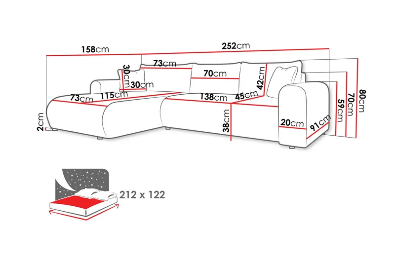 Tacon Sovesofa Med 3-Personers Divan - Brun - Møbler - Sofaer - Sovesofaer