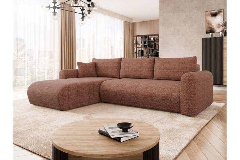 Tacon Sovesofa Med 3-Personers Divan - Lyserød - Møbler - Sofaer - Sovesofaer