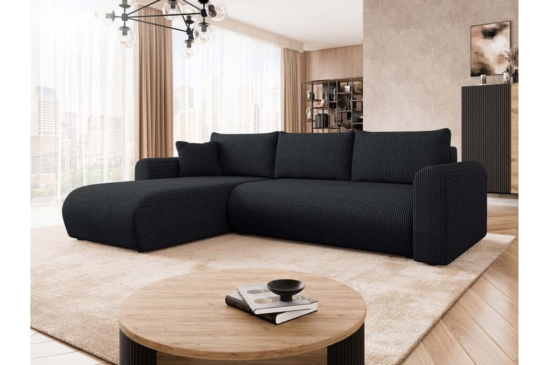 Tacon Sovesofa Med 3-Personers Divan - Sort - Møbler - Sofaer - Sovesofaer