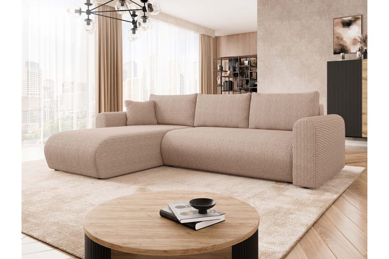 Tacon Sovesofa Med 3-Personers Divan - Lyserød - Møbler - Sofaer - Sovesofaer