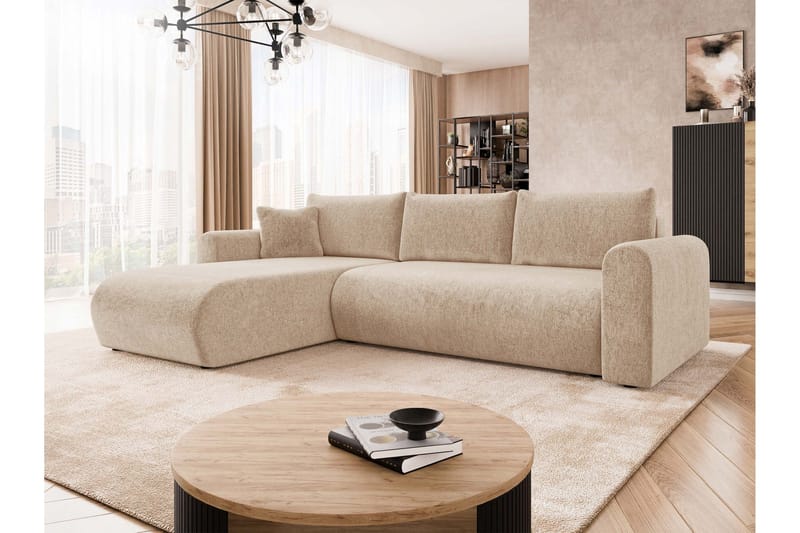 Tacon Sovesofa Med 3-Personers Divan - Beige - Møbler - Sofaer - Sovesofaer