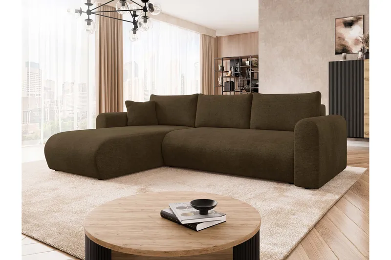 Tacon Sovesofa Med 3-Personers Divan - Brun - Møbler - Sofaer - Sovesofaer