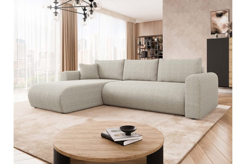 Tacon Sovesofa Med 3-Personers Divan - Beige - Møbler - Sofaer - Sovesofaer