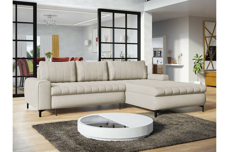 Talby 3-personers Hjørnesofa - Beige - Sovesofaer - Hjørnesovesofa