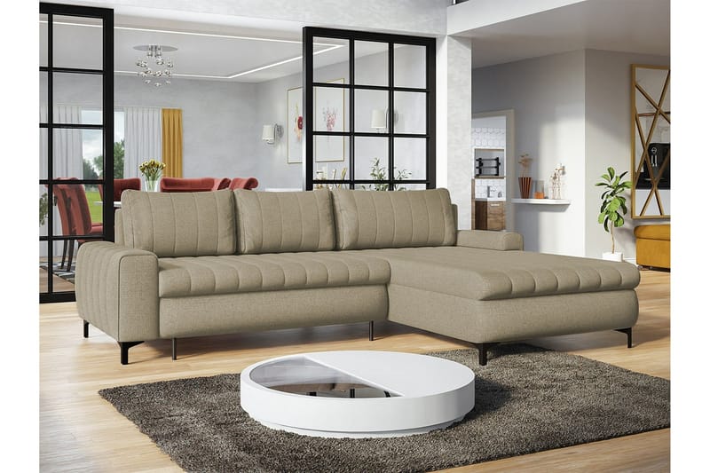 Talby 3-personers Hjørnesofa - Beige - Sovesofaer - Hjørnesovesofa