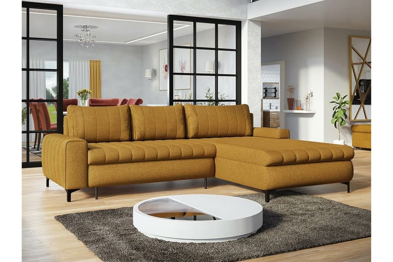 Talby 3-personers Hjørnesofa - Gul - Møbler - Sofaer - Sovesofaer