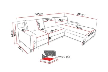 Talby 3-personers Hjørnesofa - Møbler - Sofaer - Sovesofaer